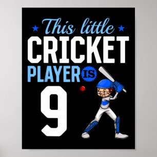 Póster Jugador de cricket en su cumpleaños número 9 