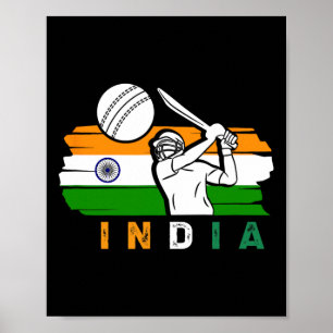 Póster Jugador de críquet de la India Equipo Fanáticos de