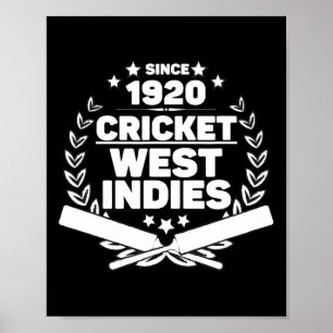 Póster jugador de críquet de las Indias Occidentales de 1