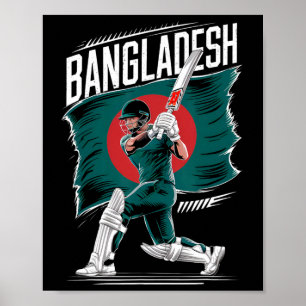 Póster Jugador de críquet de Ngladesh Entrenador Fans Ngl