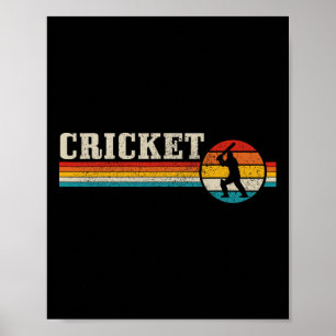 Póster Jugador de críquet Deportes Vintage Retro Críquet 