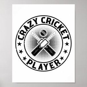 Póster Jugador de críquet loco - Jugador de críquet 1