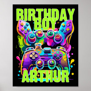 Póster Jugador de cumpleaños de niño Arthur Birthday Boy