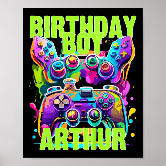 Póster Jugador de cumpleaños de niño Arthur Birthday Boy (Frente)
