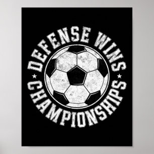 Póster Jugador de Defensa de Fútbol Antiguo Gana Campeona
