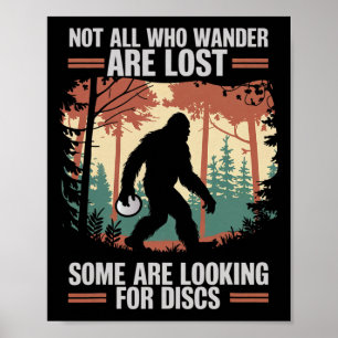 Póster Jugador de Disc Golf Bigfoot Divertido Hombres Muj