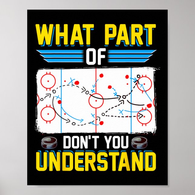 Póster Jugador de entrenador divertido de hockey qué part (Frente)