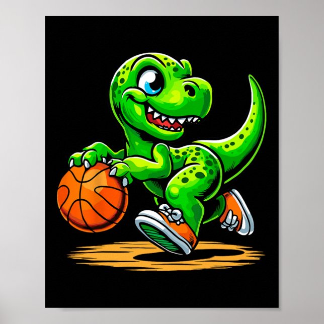Póster Jugador de esqueleto de T-rex Dinosaurio  (Frente)