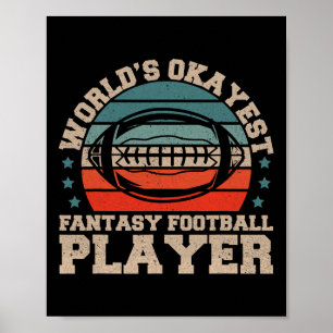 Póster Jugador de Fantasía de Fútbol Americano Más o Meno