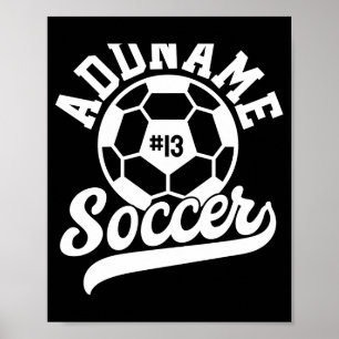 Póster Jugador de Fútbol Agregar Nombre Equipo de Fútbol