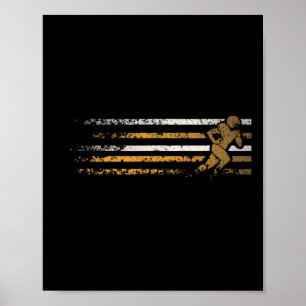 Póster Jugador de fútbol americano corriendo dorado y bla