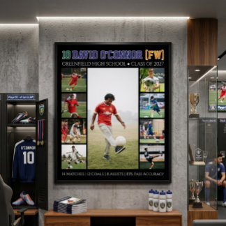 Póster Jugador de Fútbol Americano Senior Número Foto Per
