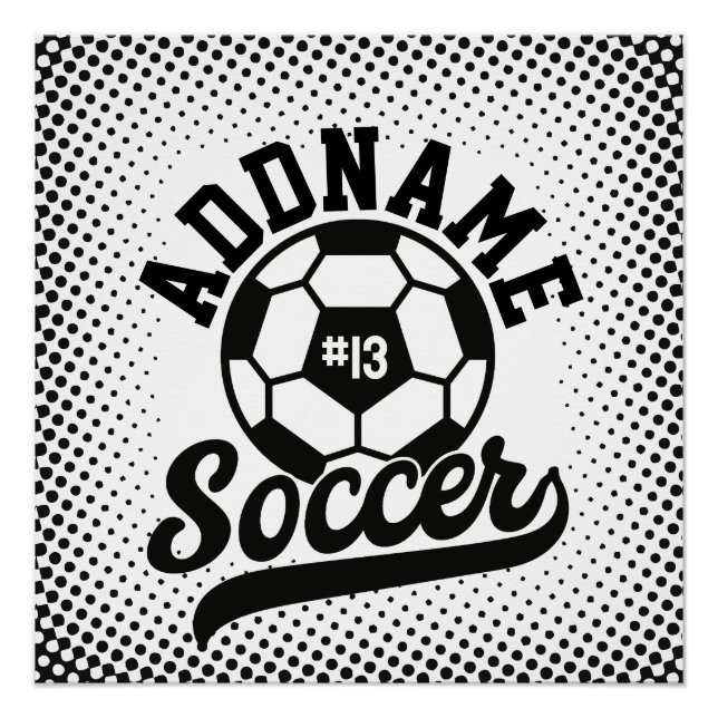 Póster Jugador de fútbol AÑADIR NOMBRE Equipo de fútbol P (Anverso)