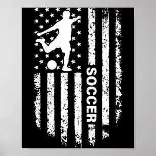 Póster Jugador de fútbol Bandera Americana Usa Patriótico