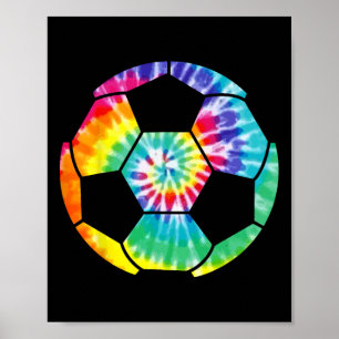 Póster Jugador de Fútbol Camiseta Tie Dye Hombres Chicos