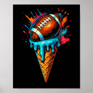 Póster Jugador de Fútbol con popa de hielo goteando