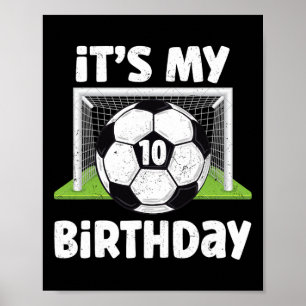 Póster Jugador de fútbol de 10 años cumpleaños número 10