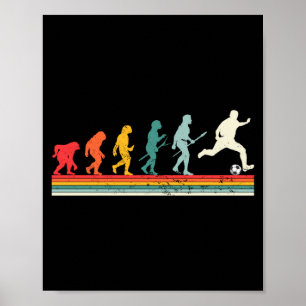 Póster Jugador de Fútbol de Evolución Humana Vintage