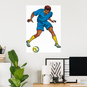Póster Jugador De Fútbol En Azul