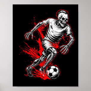 Póster Jugador de fútbol esqueleto - Fantasma espeluznant