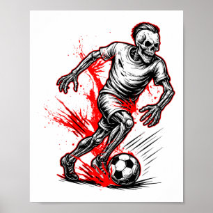 Póster Jugador de fútbol esqueleto - Fantasma espeluznant