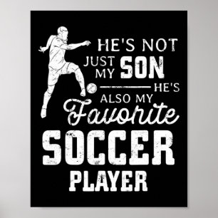 Póster Jugador de Fútbol Favorito Vintage Hijo Familia Co