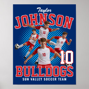 Póster Jugador de Fútbol Foto Personalizada Botas Retro R