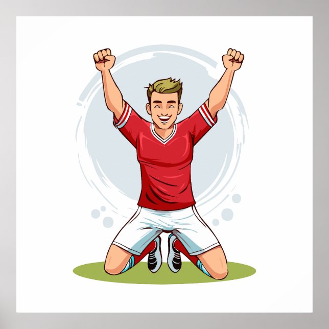 Póster Jugador de fútbol hombre (Frente)