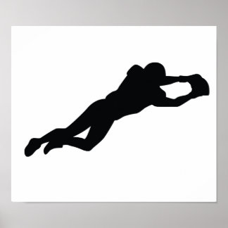 Póster Jugador de fútbol negro silueta