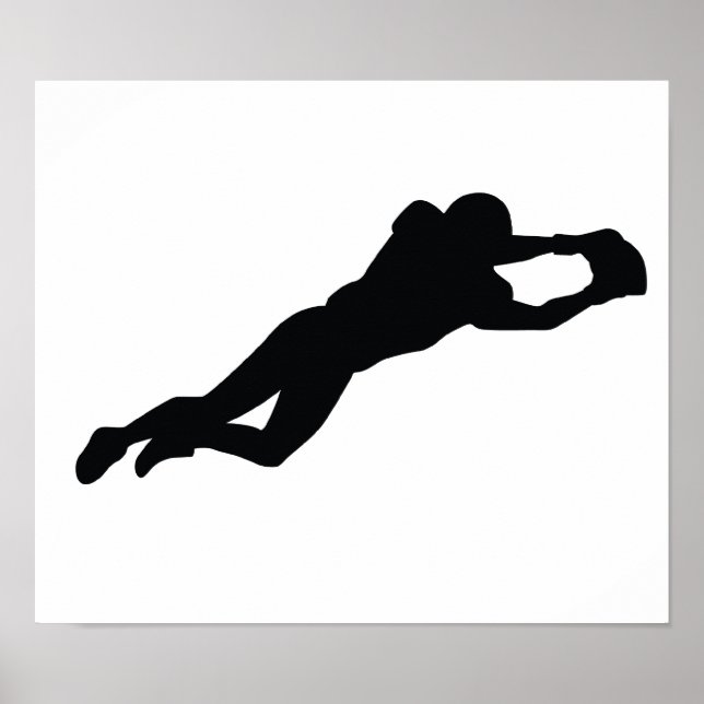 Póster Jugador de fútbol negro silueta (Frente)