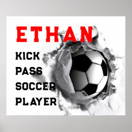 Póster Jugador de fútbol personalizado
