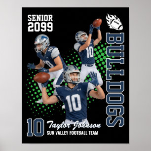 Póster Jugador de Fútbol Senior Collage de Foto Personali