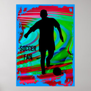 Póster Jugador de fútbol y arcoiris radical