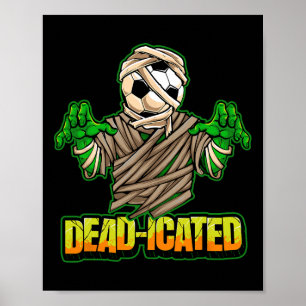 Póster Jugador de Fútbol Zombie Fútbol Espeluznante Hallo