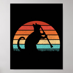 Póster Jugador de gatos Clarinet - Música Retro Clarineti