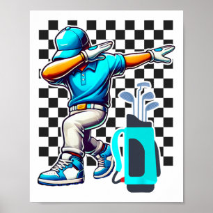Póster Jugador de golf Dabbing Golfer Golfing Funny Boys