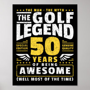 Póster Jugador de golf de 50 años de edad Golfer de 50 añ