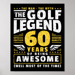 Póster Jugador de golf de 60 años de edad Golfer de 60 añ