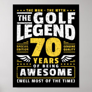 Póster Jugador de golf de 70 años de edad Golfer de 70 añ