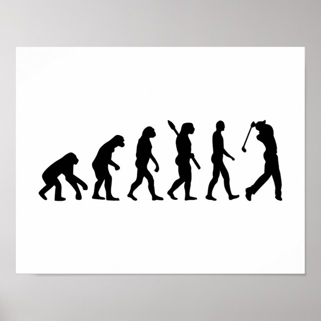 Póster Jugador de golf de evolución (Frente)