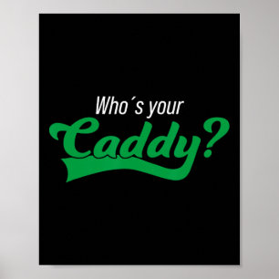 Póster Jugador de Golf Disfraz Divertido de Caddie Torneo