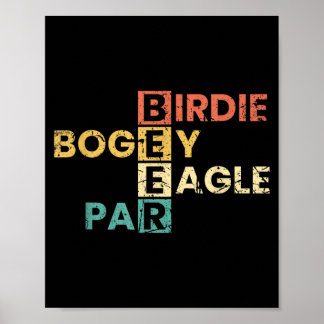 Póster Jugador de Golf Divertido Cerveza Par Águila Bogey
