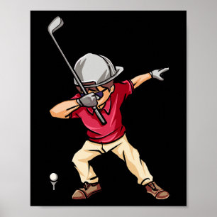 Póster Jugador de golf haciendo Dab Golfer Golf Divertido