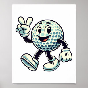Póster Jugador de Golf Juvenil Golf de Chicos Divertido 