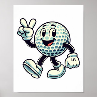 Póster Jugador de Golf Juvenil Golf de Chicos Divertido 