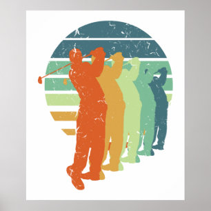 Póster Jugador de golf Retro, Golfer, regalo para aficion