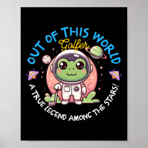 Póster Jugador De Golf Sapo Astronauta Fuera De Este Mund