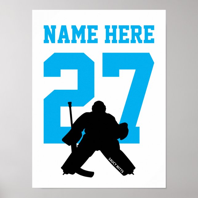 Póster Jugador de granero de hockey personalizado número  (Frente)