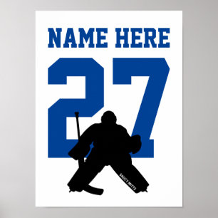 Póster Jugador de granero de hockey personalizado número
