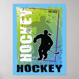 Póster Jugador de hockey abstracto de los chicas de las